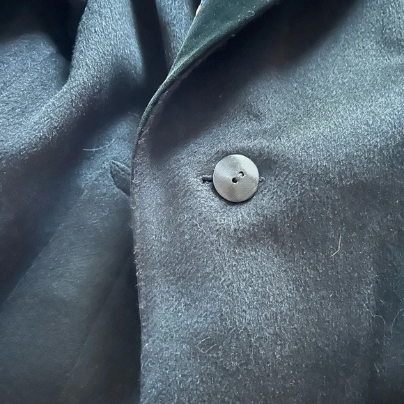 Vintage Jonathan Michael Black Long Wool velvet shawl collar Dress Coat - Picture 5 of 10